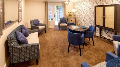 Bright common area with comfortable seating