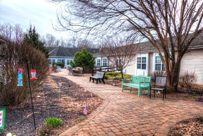 Pathway in a landscaped outdoor area
