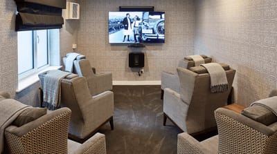 Cozy common area with comfortable seating for residents