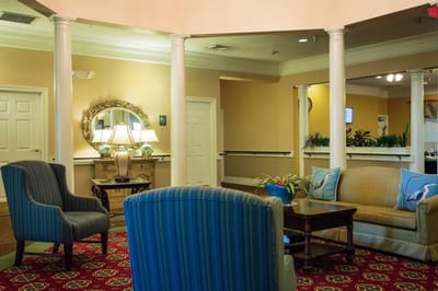 Comfortable seating area in a lobby