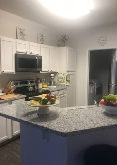 Bright kitchen with fresh fruit and modern amenities