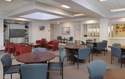 Common area with tables and chairs