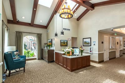 Interior of a common area with decor and seating
