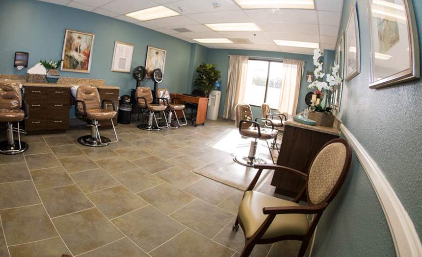 Interior of a hair salon at the facility