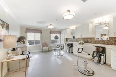 Interior view of a hair salon at the facility