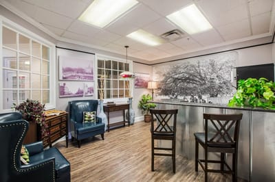 Common area with seating and decor