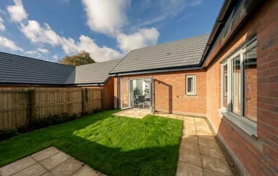 Private outdoor garden area with patio