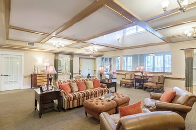 Cozy common area with seating and natural light