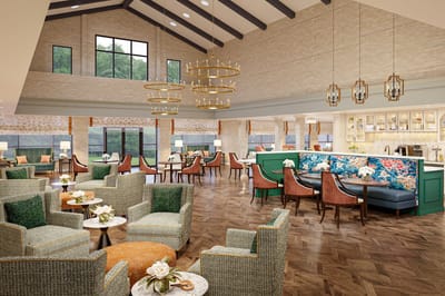 Bright and spacious common area with comfortable seating