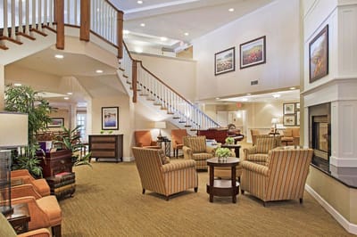 Interior common area with seating and staircase