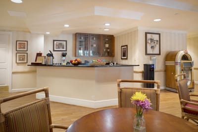 Common area with a kitchenette and seating