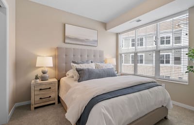 Cozy bedroom with natural light and decor
