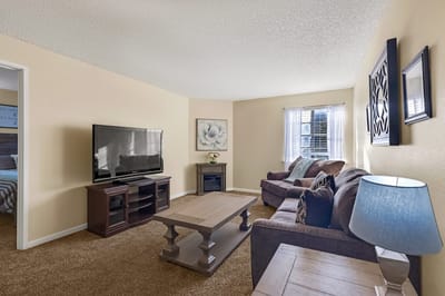 Cozy common area with a television and seating.