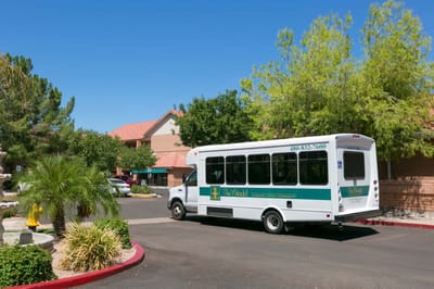 Facility vehicle parked in the outdoor area