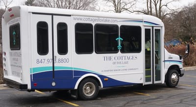 Facility transport van with branding