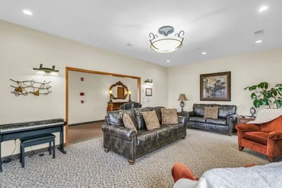 Cozy common area with comfortable seating and decor