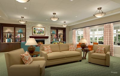 Interior lounge area with comfortable seating