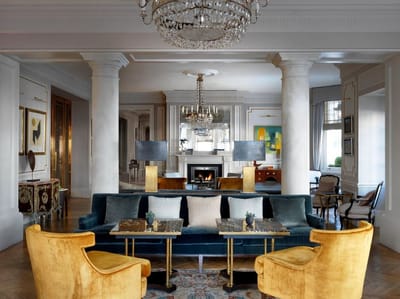 Elegant interior lounge area with luxurious seating