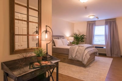 Well-furnished private resident room with natural light