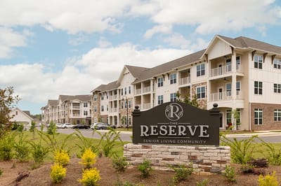Exterior view of The Reserve senior living community