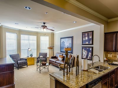 Bright interior living space with modern furnishings