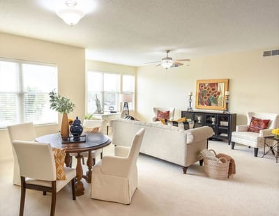 Bright living space in a senior facility