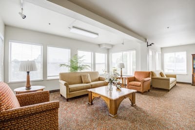 Bright common area with comfortable seating