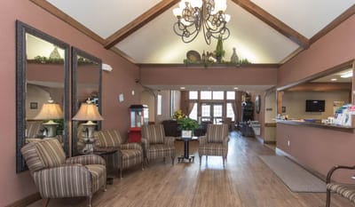 Cozy common area with seating and decor