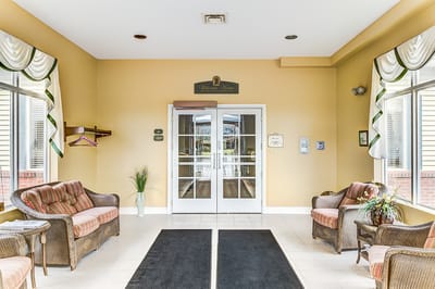 Bright interior of a welcoming lobby area