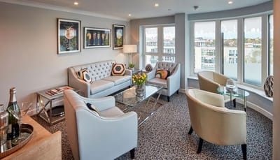 Stylish lounge area with comfortable seating