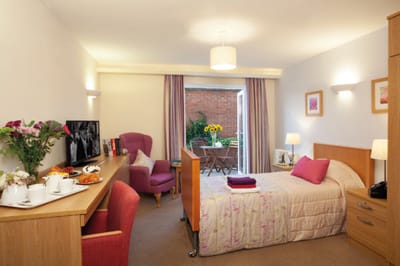 Bright and inviting resident room with decor