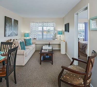 Cozy interior of a private resident room