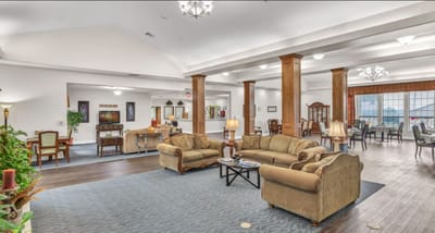 Common area with seating and natural light