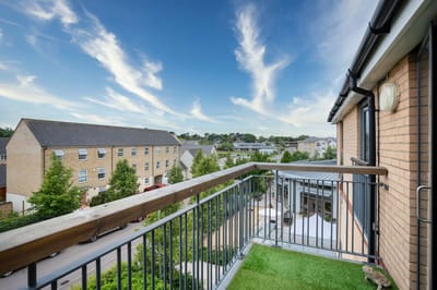 View from a balcony overlooking the nearby community