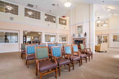Interior view of a common area with chairs