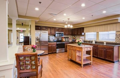 Bright kitchen area with modern appliances