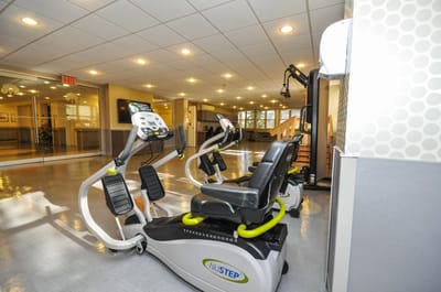 Interior view of exercise equipment in a fitness area