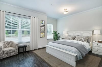 Cozy bedroom in a senior living facility