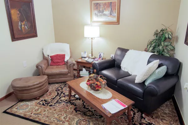 Cozy interior living space with seating and decor