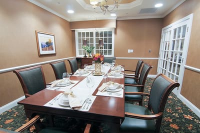 Elegant dining room set for a meal