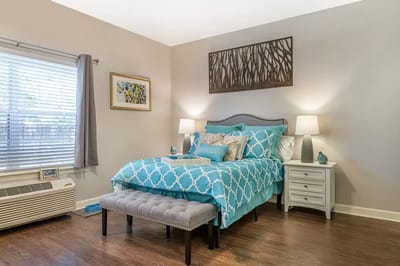 Cozy bedroom in a senior living facility