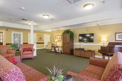 Common area with seating and a piano