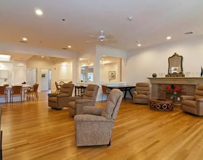 Interior view of a common area in a senior living facility