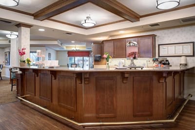 Beautiful common area with a kitchen-style counter
