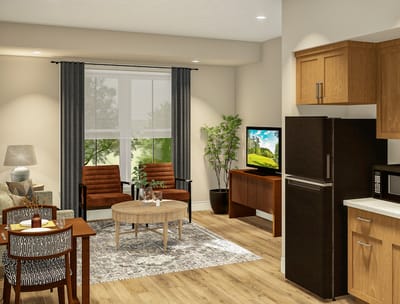 Bright interior living space with furniture and decor