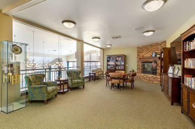 Bright, inviting common area with comfortable seating