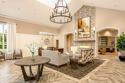 Bright and inviting common area in the facility