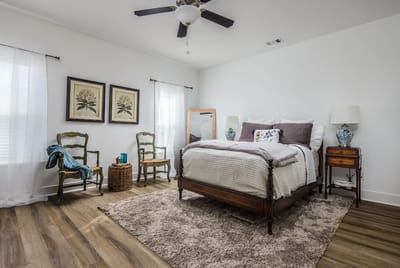Cozy bedroom interior with natural light