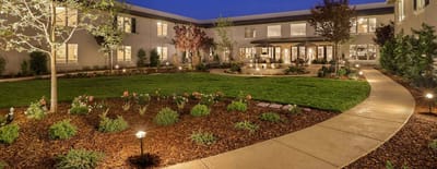 Beautiful outdoor space with paths and landscaping