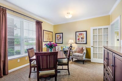 Cozy interior of a resident's room with furniture